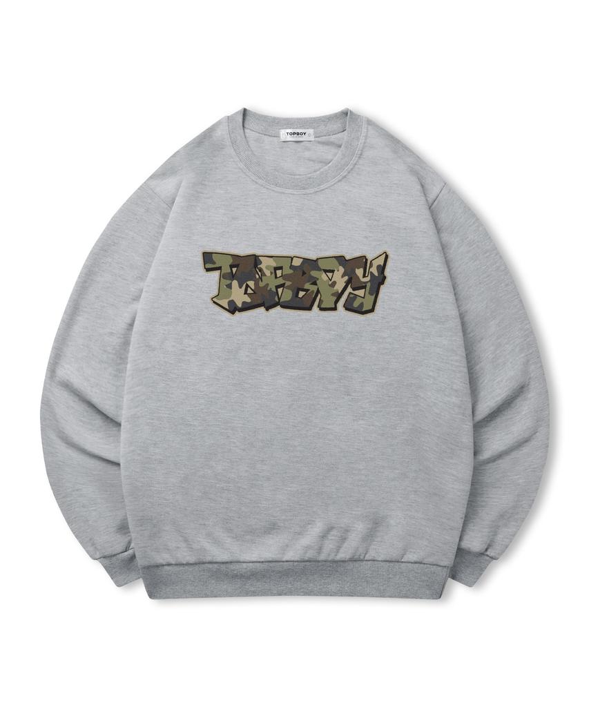 TOPBOY [Non-Fleece Or Fleece] Camo Vibe Print Sweatshirt (C Type)