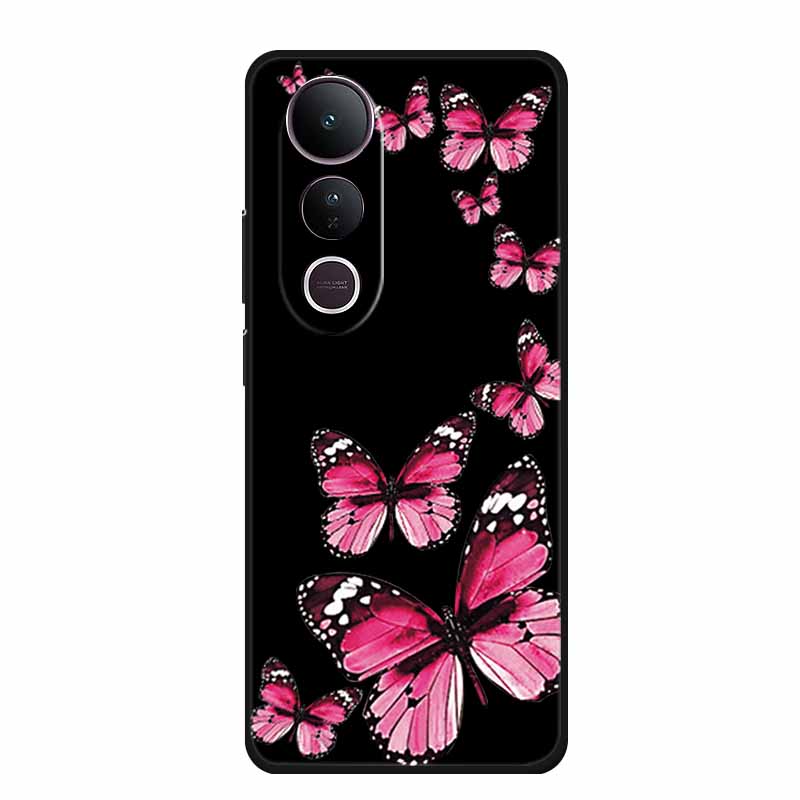 For Vivo V50 Lite Phone Case V 50 lite Coque Cute Cartoon Black Silicone Soft Back Cover For Vivo V50 Lite 5G 4G Case V50lite