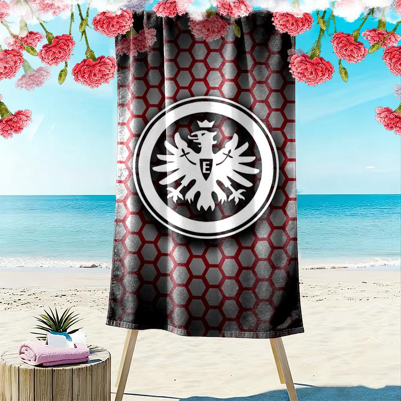 Asciugamano da Spiaggia Stampato Eintracht Frankfurt, Asciugamano Grande Morbido Asciugatura Rapida per Spiaggia Campeggio Nuoto