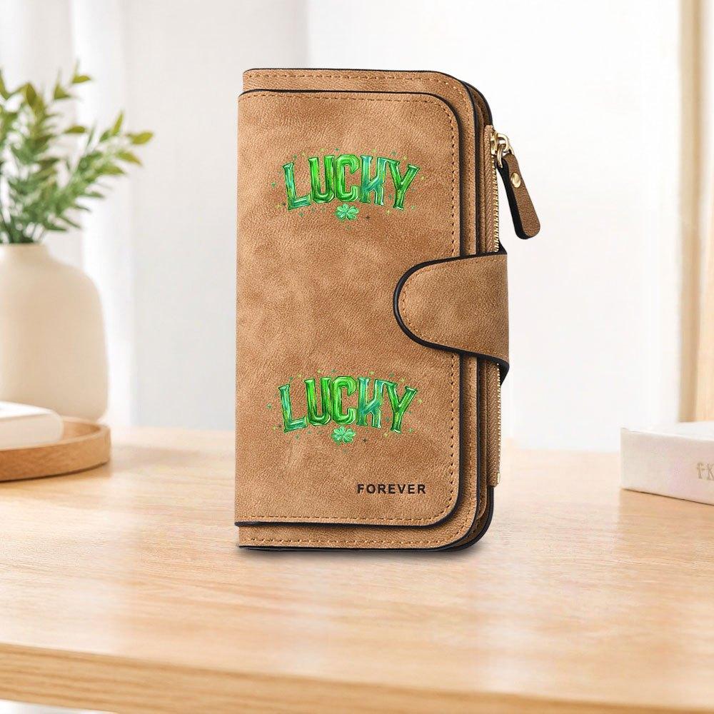 LUY Clover Long Zipper Wallet, Large Capacity Card Holder, Unisex Clutch Bag, Fashionable Zipper Coin Purse, Suitable for Daily Use, A Great Gift for