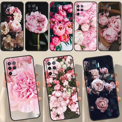 Şakayık güzel çiçek OPPO Find X3 Lite X5 Pro A5 A9 A31 A53 S A83 A91 A93 A54 A74 A94 A15 A16 A52 A72 kılıfı