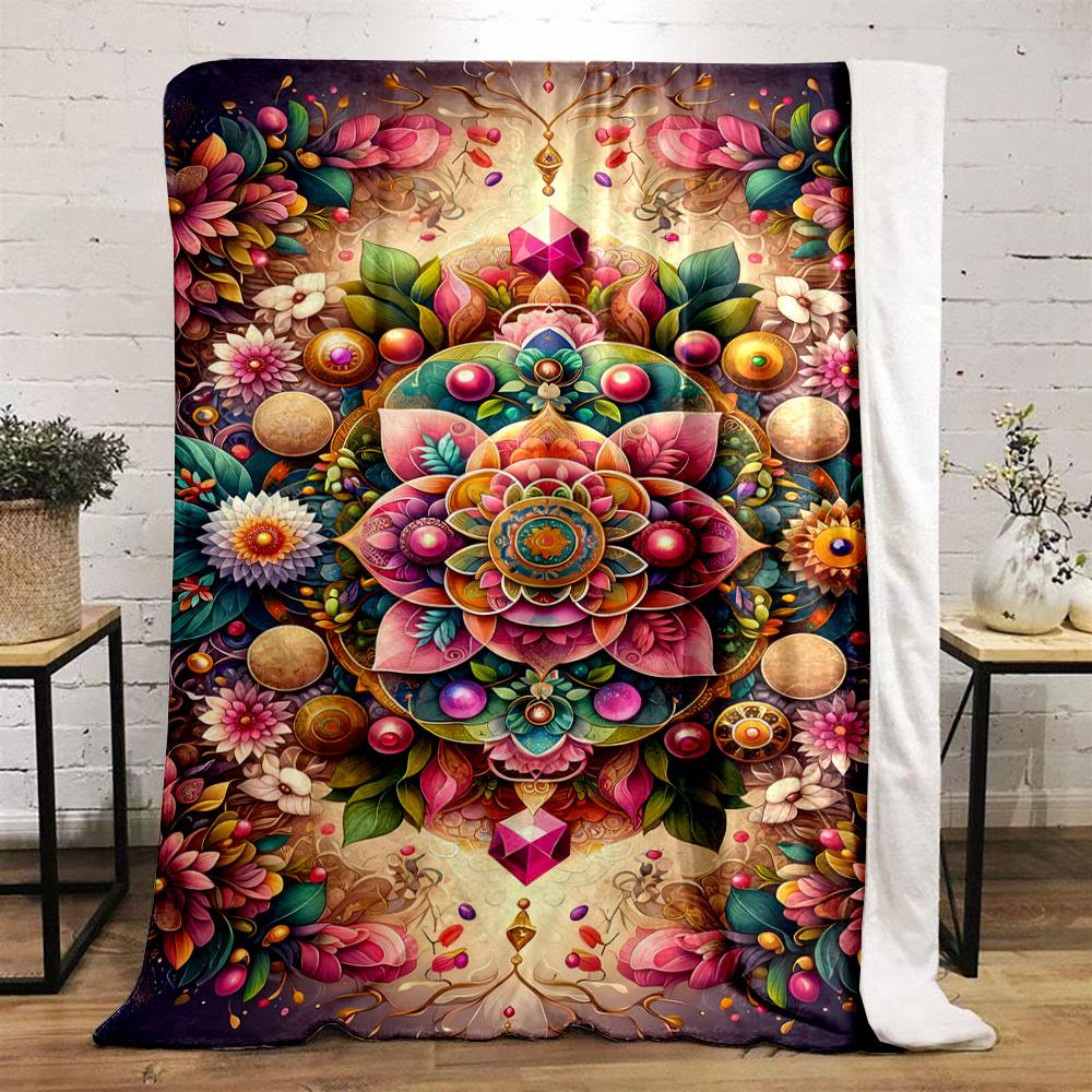 Mandala Blume Edelstein Decke Schlafzimmer Decke für Wohnzimmer Sofa Mittagspause Weicher Überwurf für Freundes Festival Geschenk