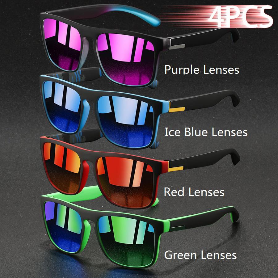 1/4 szt. Kwadratowe Okulary Przeciwsłoneczne Vintage Męskie Damskie Luksusowe Designerskie Okulary Przeciwsłoneczne Przeciwodblaskowe Retro Okulary do Wędkarstwa Jazdy