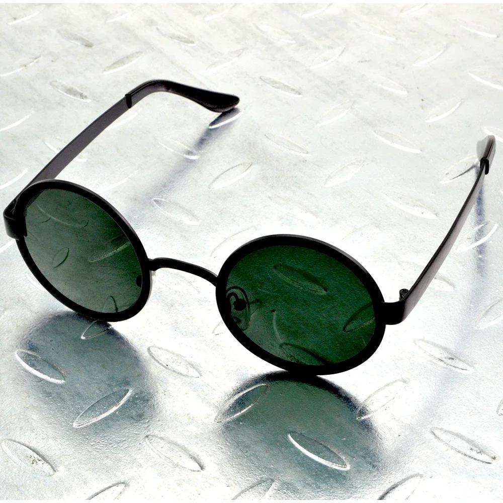 

Alloy Retro Round Black Wide Temple Fashion Polarized Sunglasses UV400 Polarized Shopping Driving Outdoor Designer black чёрный