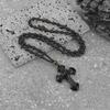 Personalized Cross Pendant Necklace Vintage  Carved Bead Rope Chain Charm Jewelry For Men Women Daily Religious Gifts