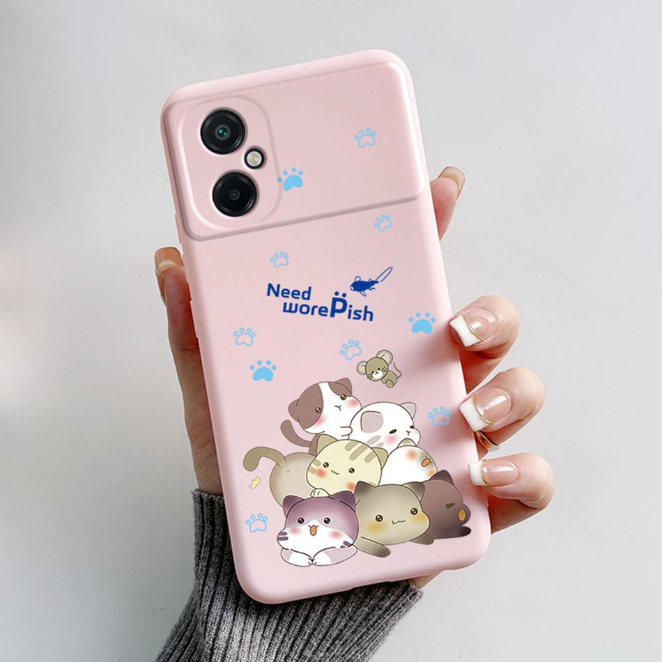 Case For Xiaomi Poco M5 M5S Cute Cat Cartoon Frog Soft Smooth Liquid Silicone Back Cover Phone Shell For PocoM5 M5 S Bumper Capa