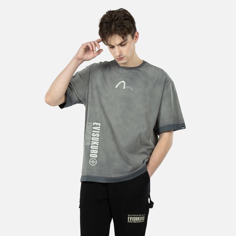 Evisu T-Shirts Unisex Crew Neck Moderate 2ESGNM3TS615RXCT