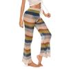 Women's Pants Flared Leg Hollowed Out Trousers Knitted Lace Up Beach Pants