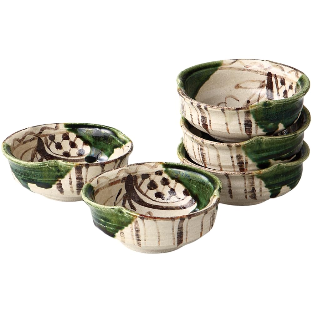 

Ale-net Small Bowl Set, W12.3 x D12.3 x H4.5cm, Shiokusa Kiln, Oribe Window-Shaped Small Bowl Set, Porcelain, Seto Ware, Made in Japan