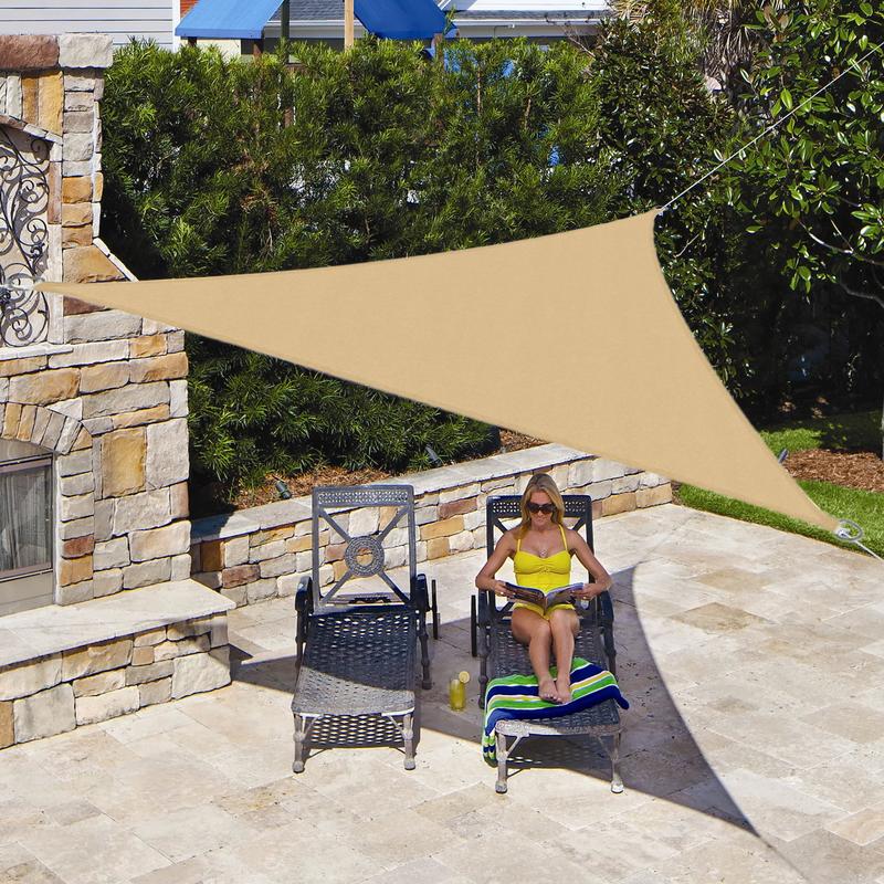 3x3x3m Waterproof Sun Shelter Triangle Sunshade Waterproof Protection Outdoor Garden Patio Pool Shade Sail Awning Shade Cloth