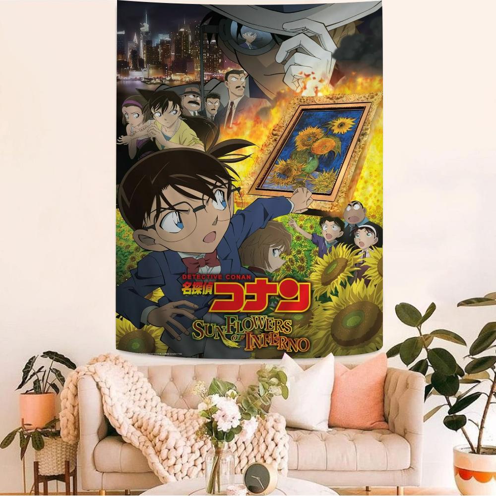 Detective Conan Japanese Printed Large Wall Tapestry Hanging Tarot Hippie Wall Rugs Dorm Art Home Decor