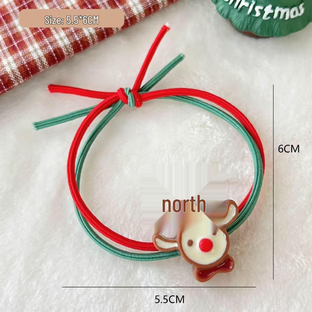Festive Reindeer & Santa Hair Tie: Christmas Ponytail Rubber Band