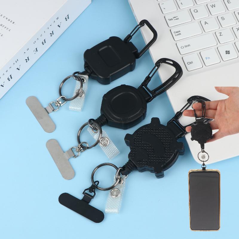 1 Set Smartphone Safety Lanyard Strap Retractable Phone Holder With Carabiner Anti-Drop Harness For Hiking Cycling Climbing