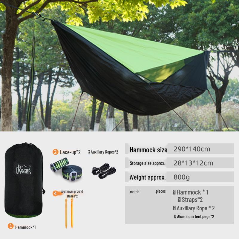 Traveler Anti-Tip Outdoor Hammock with Detachable Mosquito Net