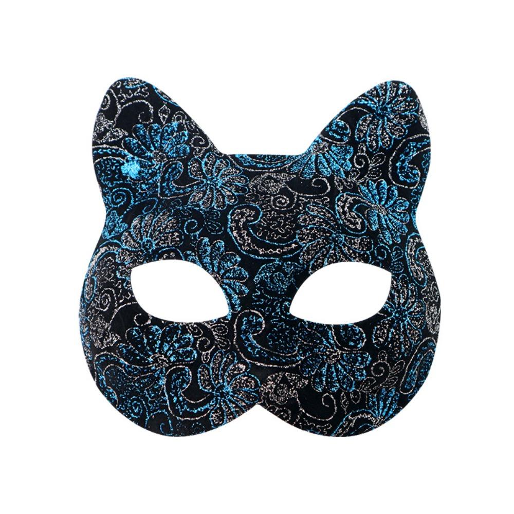 Flower Halloween Masquerade Mask Plastic Half Face Mask Retro Cat Face Masks  Women