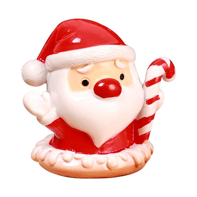 Christmas Mini Resin Figurines Christmas Decorations Ornament Desktop Cute Santa Clause Snowman Elk Ornament Navidad Xmas Decor