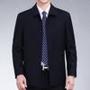 Men's High-End Wool Plaid Jacket - Lapel Top for Middle-Aged Dads, Spring/Autumn Casual Outerwear