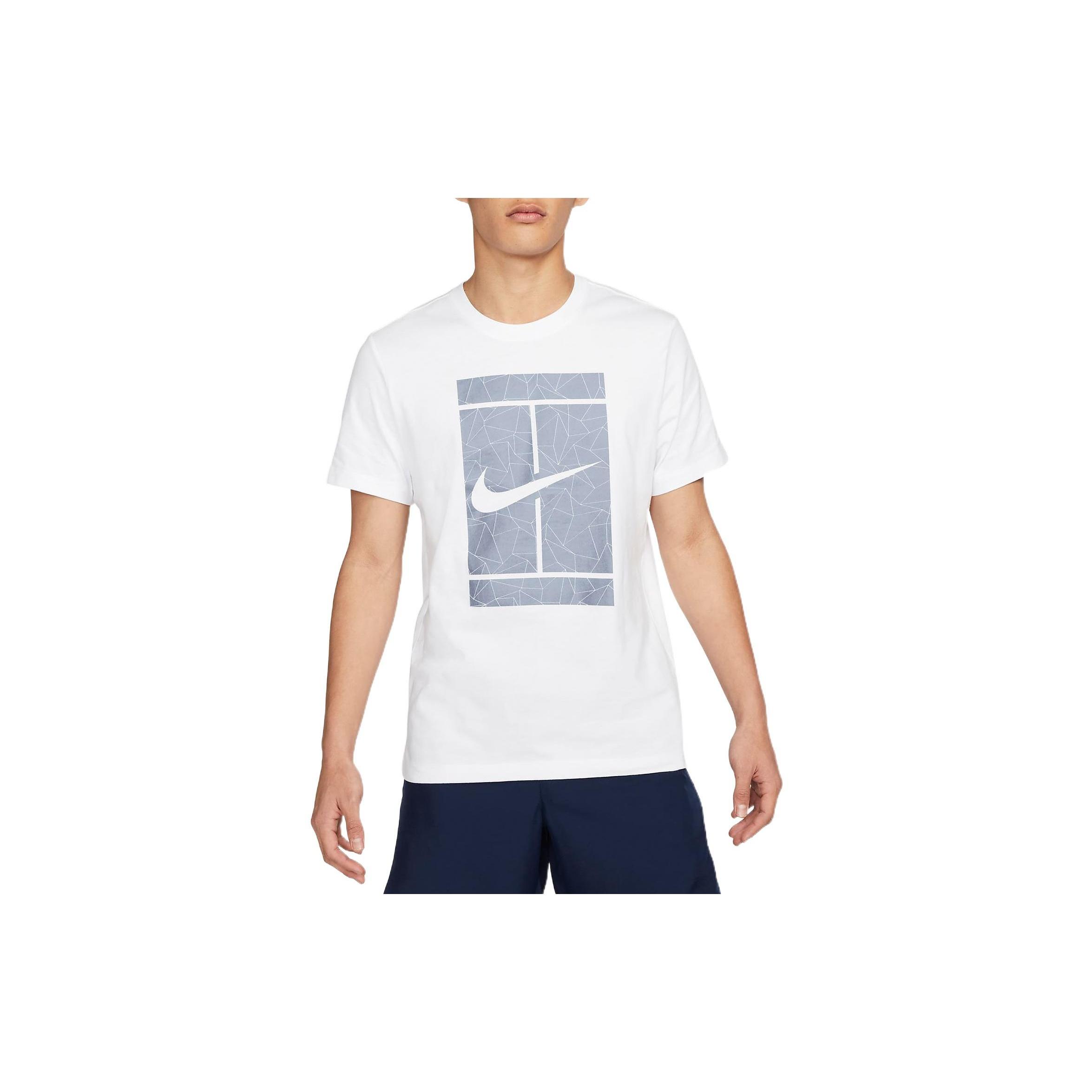 Men s Nike Large Logo Pattern Printing Round Neck Casual Short Sleeve White T-Shirt DD8406-101 L