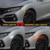 GemPro Front Fender LED Side Marker Lights with Sequential Turn Signal Delay Function of for Honda Civic 10th Generation Type Sport (Set 2, Smoked)