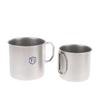 Titanium Steel Coffee Mug Cup With Foldable Handle Outdoor Camping Water Mug Tableware For Hot And Cold Beverages
