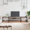 TV Cabinet Smoked Oak 201 x 35 x 45 cm Wood Based Panel & Iron
