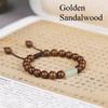Natural Gold Silk Sandalwood Bracelet Tianyu Beads Adjustable Hand Braided Rope Men Women Meditation Yoga Jewelry Gift