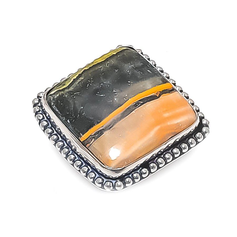 

Драгоценный камень Яшма Шмель Серебро 925 пробы Ювелирное кольцо Размер 7