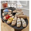 Cowhide Thick-soled Slippers Wear Retro Leather Birkencool Slippers Lazy Muffin Bottom One-word Beach Shoes