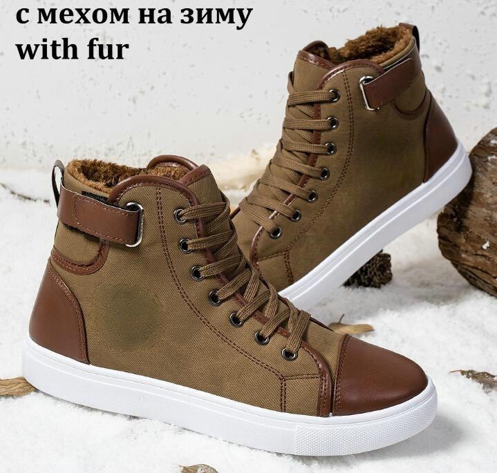 Fashion Fashion Autumn Winter Male Footwear Patchwork Flats sneakers High Top Men Shoes Canvas Men Casual Shoes BIG Size uio90