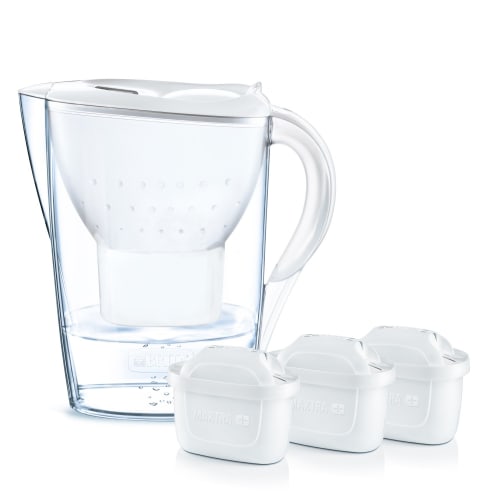 BRITA Water Filter Jar, Filter Capacity: 1.4L (Total Capacity: 2.4L), Includes Marella COOL Starter Pack and 3 Maxtra Plus Cartridges [Official Japane