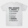 Men Black Print T-shirt Irish Hooligan To Do List Funny St Patrick'S Day Blarney Malarkey Shenanigans No-Cut Transfer Paper Print Cotton Tshirt