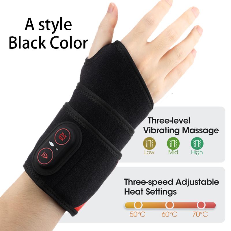Red Light Therapy Wrist Belt 36 LED - 3-Temp Heat & Vibration Massage for Pain Relief - 660/850nm Support Brace Wrap Belt