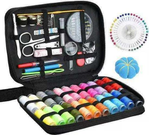 Portable Needle and Thread Set for Home Sewing and Mending – Includes Stitching Method Book and Case