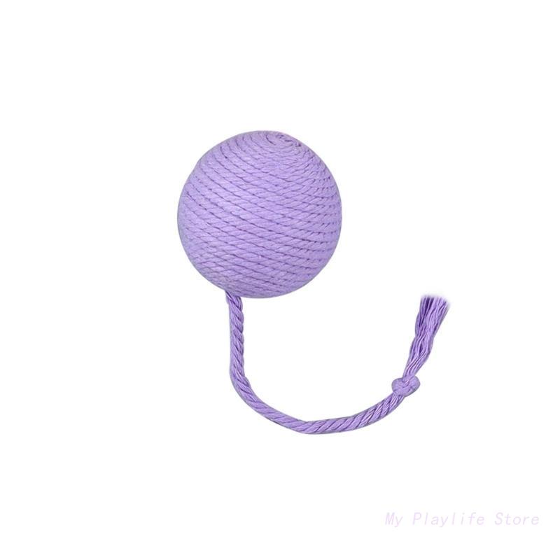 

Sisal Balls Cat Squeaky Toy Kitten Balls Toy Cat Interactive Toys Funny Balls Teaser Self-playing Cat Scratcher Toy Balls фиолетовый