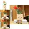 Adorable Lifelike Tulip Plush Toy Comfortable Soft Flower Pot Doll For Home Decor