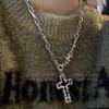 Punk hiphop cross necklace women's long hip hop sweater chain accessories men's trend fashion collarbone chain
