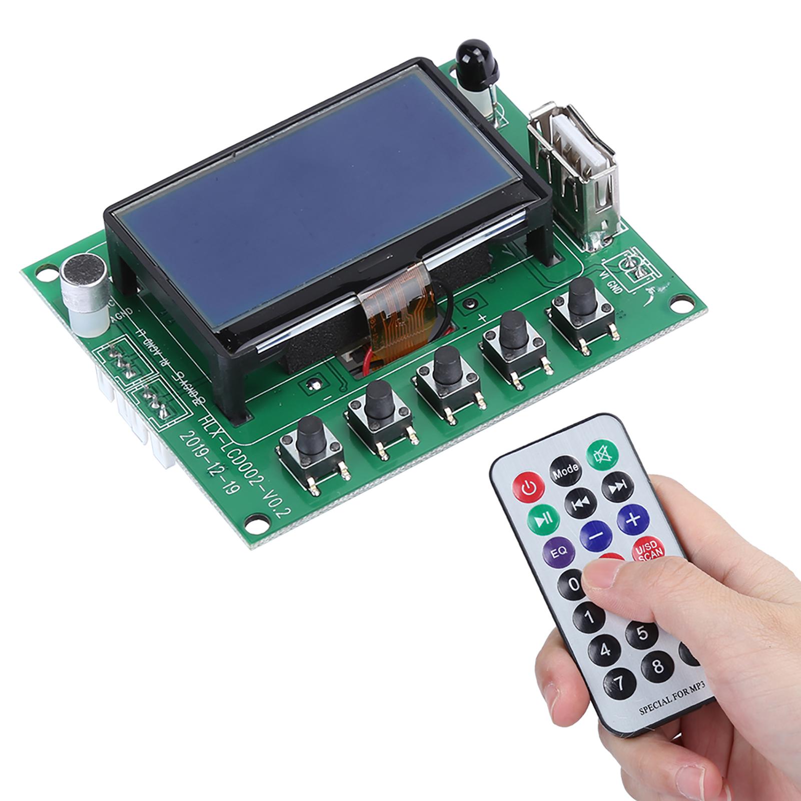 

Монтаж MP3 Bluetooth Декодерної плати Модуль відображення тексту LCD Пульт дистанційного керування Постачання