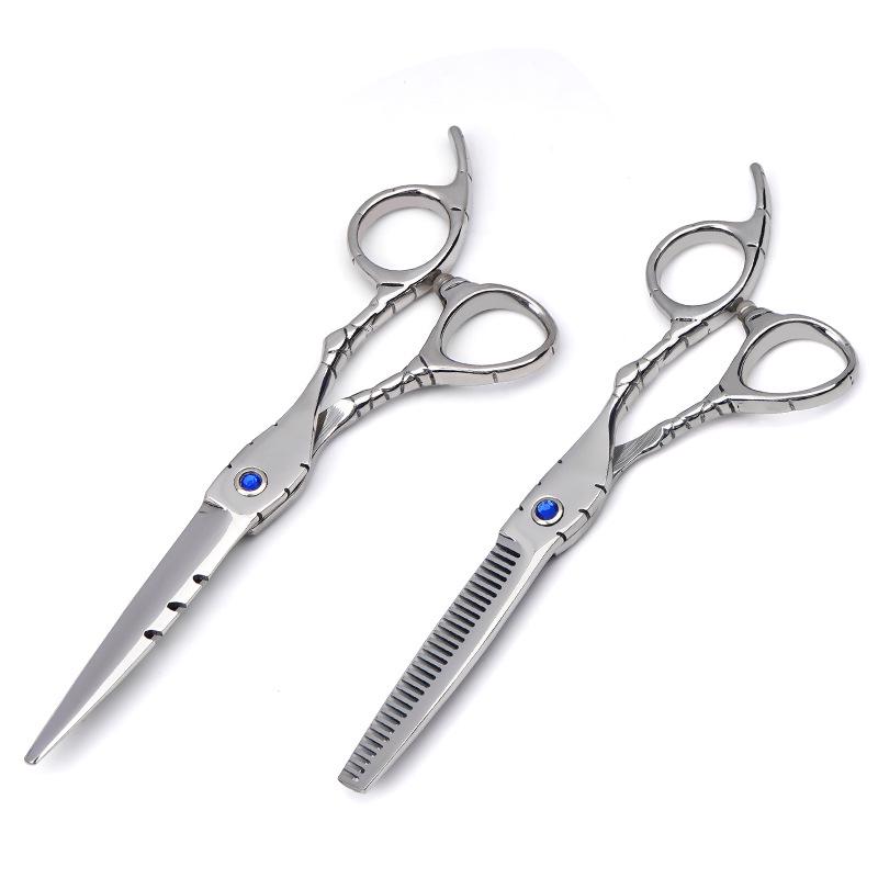 Professional 6" Hairdressing Scissors Set - Straight, Serrated, Thinning - Stainless Steel