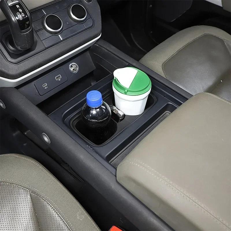 För Land Rover Defender 90 110 130 -2024 TPE Svart Bil Central Mugghållare Skyddande Kåpa Interiört Biltillbehör