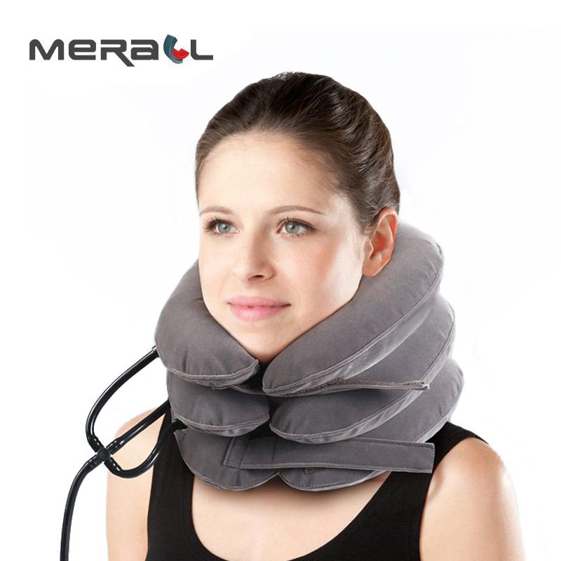 

Good Quality Wellness Cervical Traction Collar Protect The Neck Area Massage Appliance Support Brace Posture Corrector Pain Relief Neck Stretcher серый