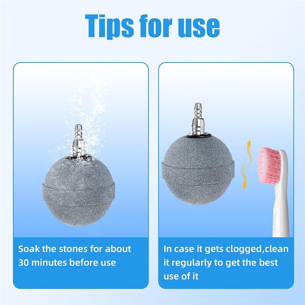 Teich-Luftstein, 5,1 cm, Luftstein für Aquarien, langlebiger Belüfter, Sauerstoffdiffusor, Luftstein, Luftpumpenzubehör für Aquarien, Fischtank, 2er-Pack