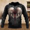 Men's Hoodie Skull Design Hoodies 3D Print Horror Graphic Tops Fall Harajuku Long Sleeve Kangaroo Pocket Hoodie for Men Clothes