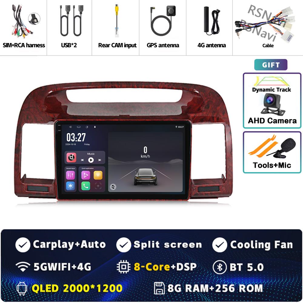 Android 14 Carplay Car Radio For Toyota Camry 5 XV 30 2001 2002 - 2006 Multimedia Video Player Navigation GPS Stereo 2Din DVD BT