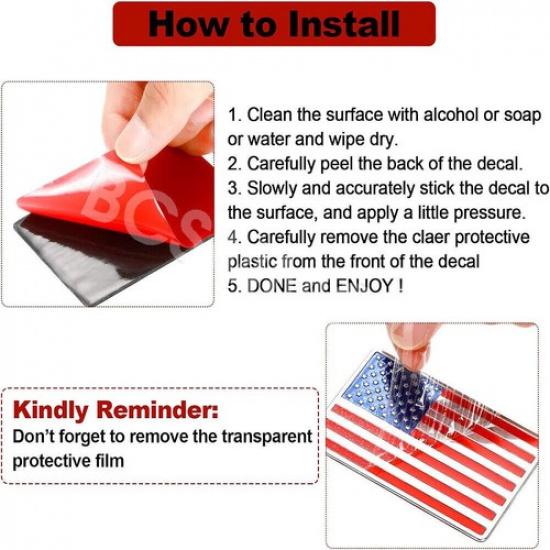 USA American Flag Sticker Car Bumper Body Window Metal Emblem Decoration 2PCS