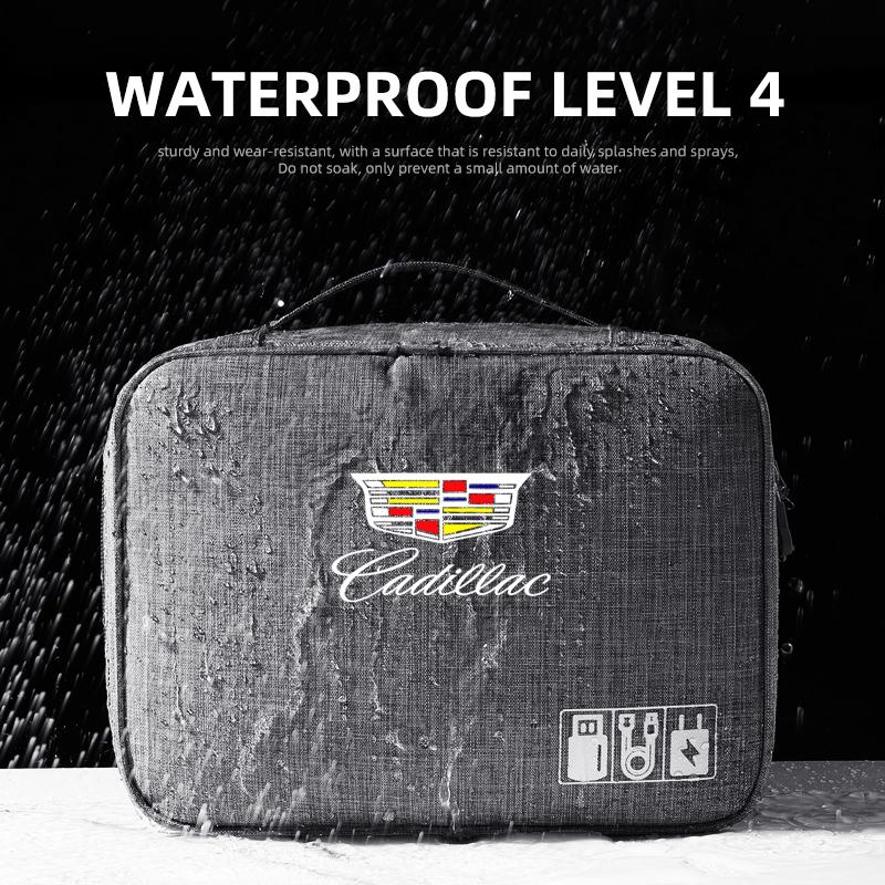 1pc Portable USB Data Cable Charger Storage Bag Travel Cable Organizer For Cadillac XT4 XT6 CTS DTS STS XTS ATS BLS SLS CT5