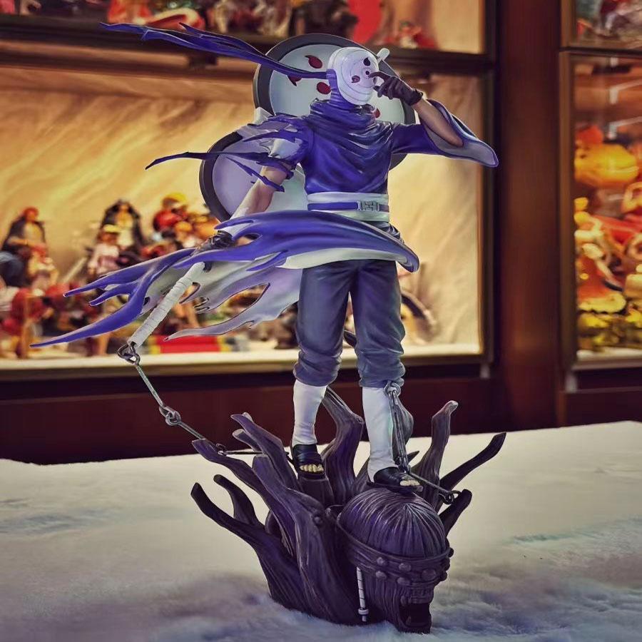 27cm Anime Naruto Figure Akatsuki Uchiha Obito GK Double Headed Sculpture Toys Model Desktop Ornament Birthday Gift