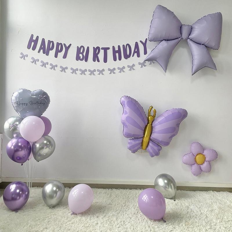 1/10 Peças Balões de Aniversário Decoração em Formato de Coração Alumínio Filme de Borboleta Balões Suprimentos para Festa Casamento Dia dos Namorados Decoração
