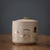 2025 New Coarse Pottery Tea Sealed Jar 9.5x10cm Water Capacity 435ml Tea Container Tea Box