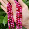 Natural Gemstone Stone Loose Spacer Bead Red Stripe Agate Beads for Making Jewelry
