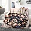 17 Members In Chibi Style Lightweight Customizable Blanket Personalized Text Soft Warm Cozy Versatile For Sofa Couch Office Bed Picnics Four Seasons